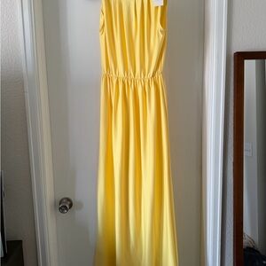 Yellow High Neck Maxi Dress